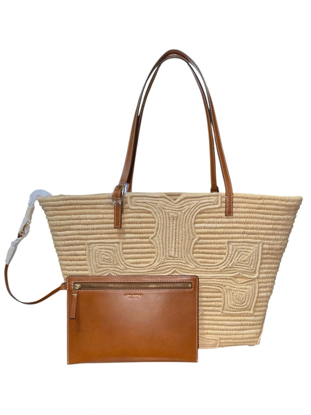 TORY BURCH Ella Large Structured Straw Tote
